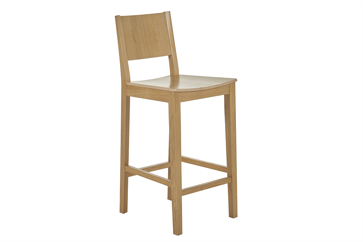 Tabouret de bar scandinave bois chne H65 cm MELVIL