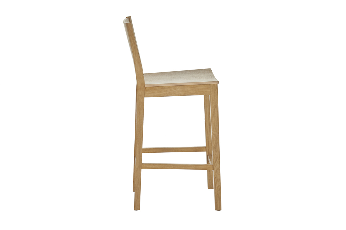 Tabouret de bar scandinave bois chne H65 cm MELVIL