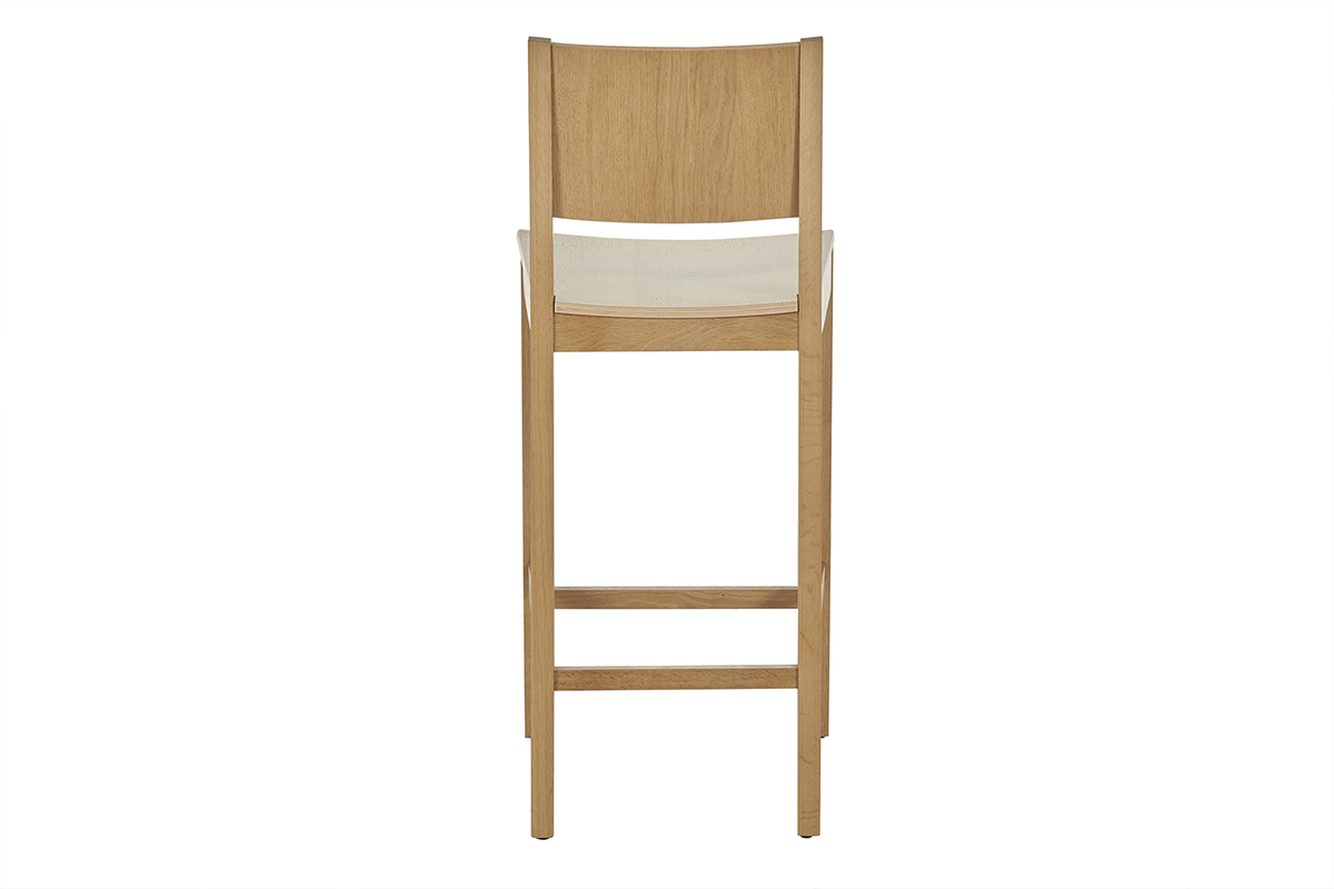 Tabouret de bar scandinave bois chne H65 cm MELVIL