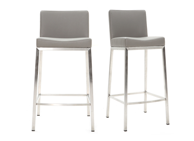 Tabouret design 66cm gris lot de 2 EPSILON