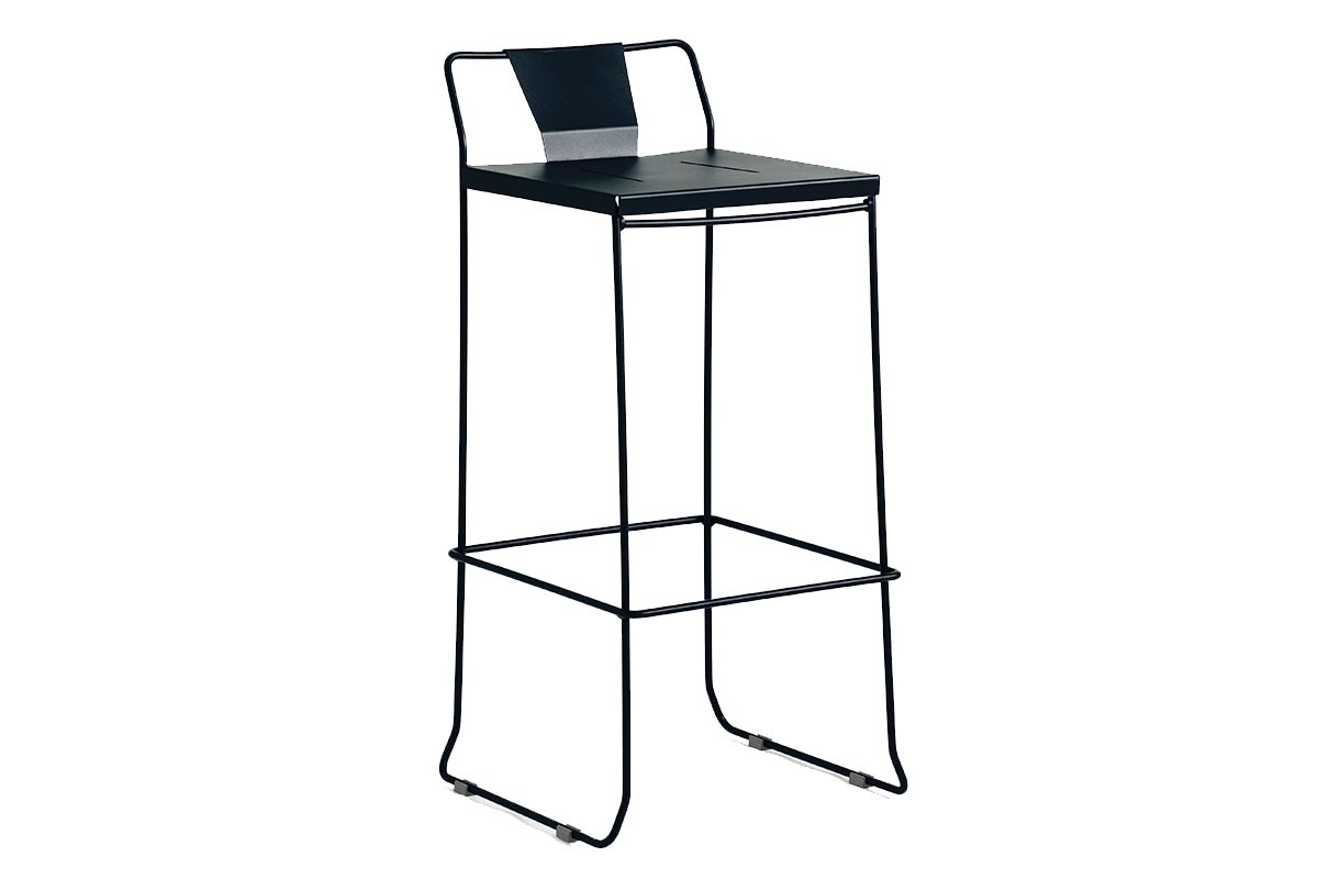 Tabouret extrieur design mtal noir 65 cm TENERIFE