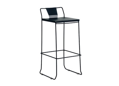 Tabouret ext&eacute;rieur design m&eacute;tal noir 76cm TENERIFE