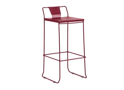 Tabouret ext&eacute;rieur design m&eacute;tal rouge 76cm TENERIFE