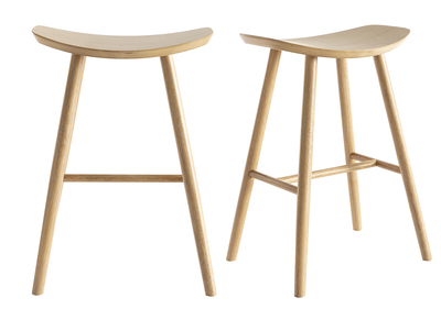 Tabourets de bar bois clair H65 cm (lot de 2) DEMORY