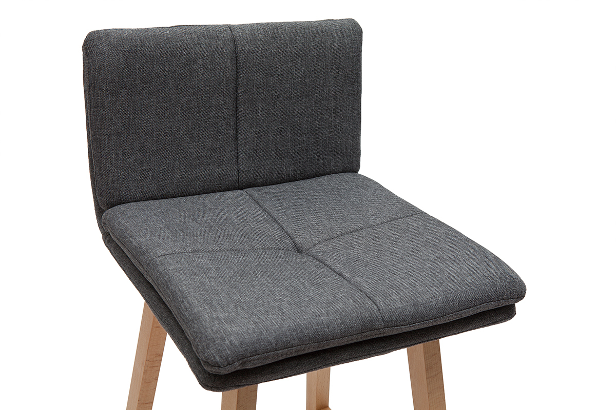 Tabourets de bar bois et gris fonc� 65 cm (lot de 2) JOAN