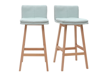 Tabourets de bar bois et menthe &agrave; l'eau 65 cm (lot de 2) JOAN