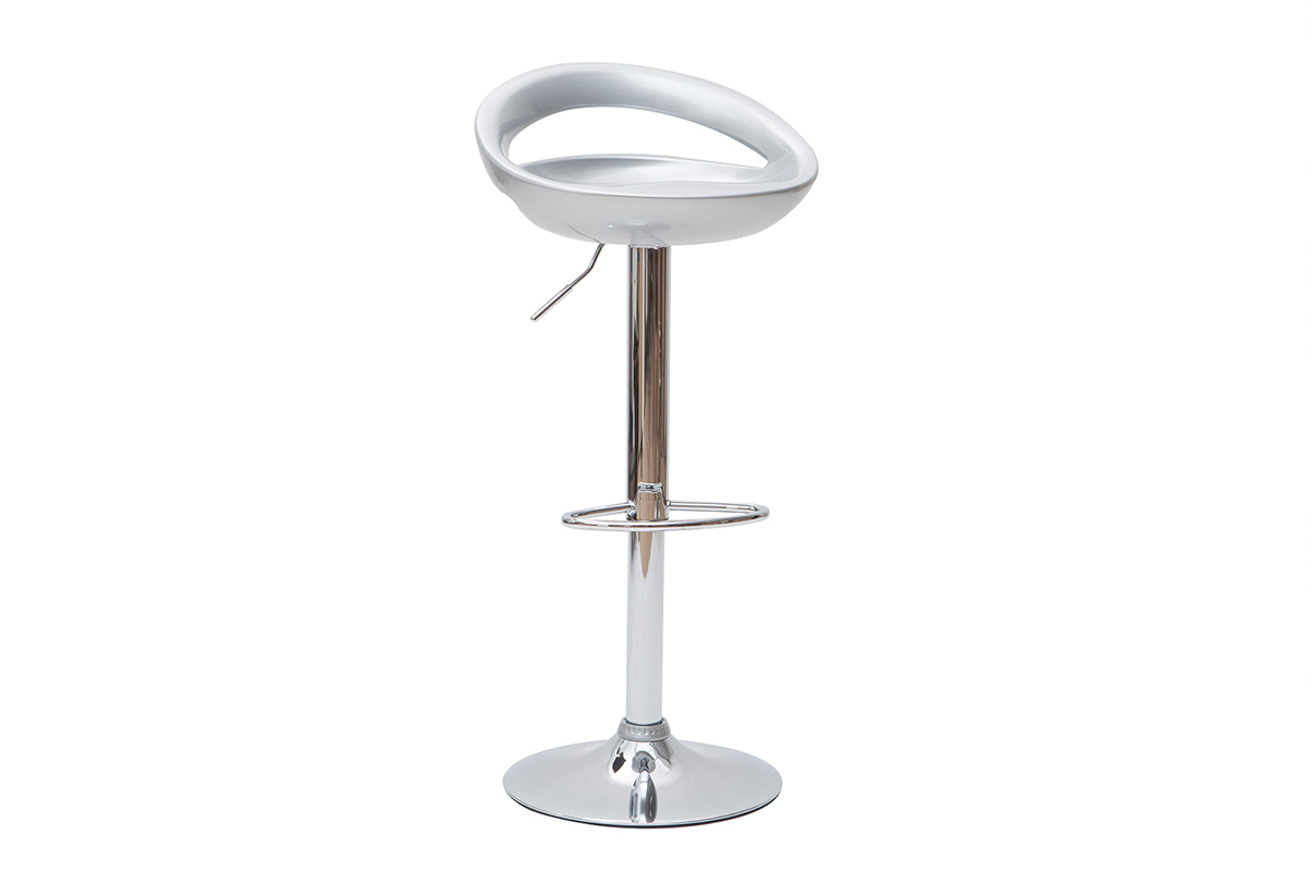 Tabourets de bar design argent (lot de 2) COMET