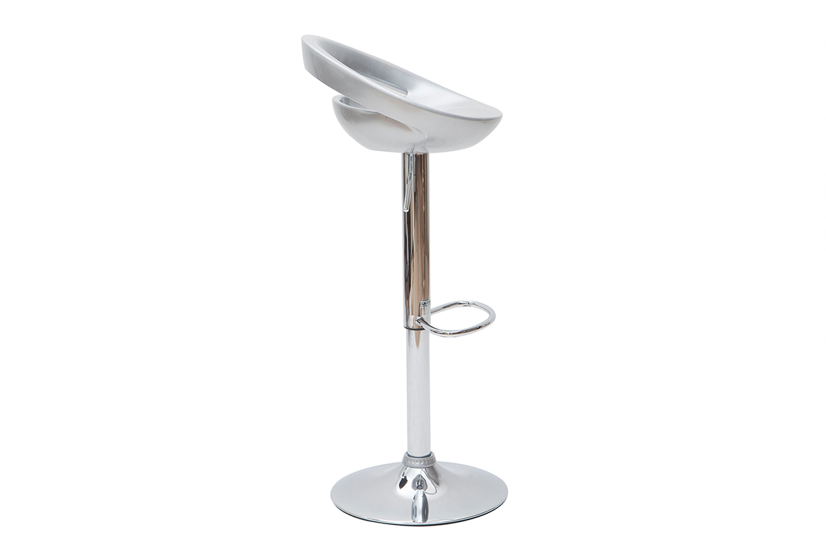 Tabourets de bar design argent (lot de 2) COMET
