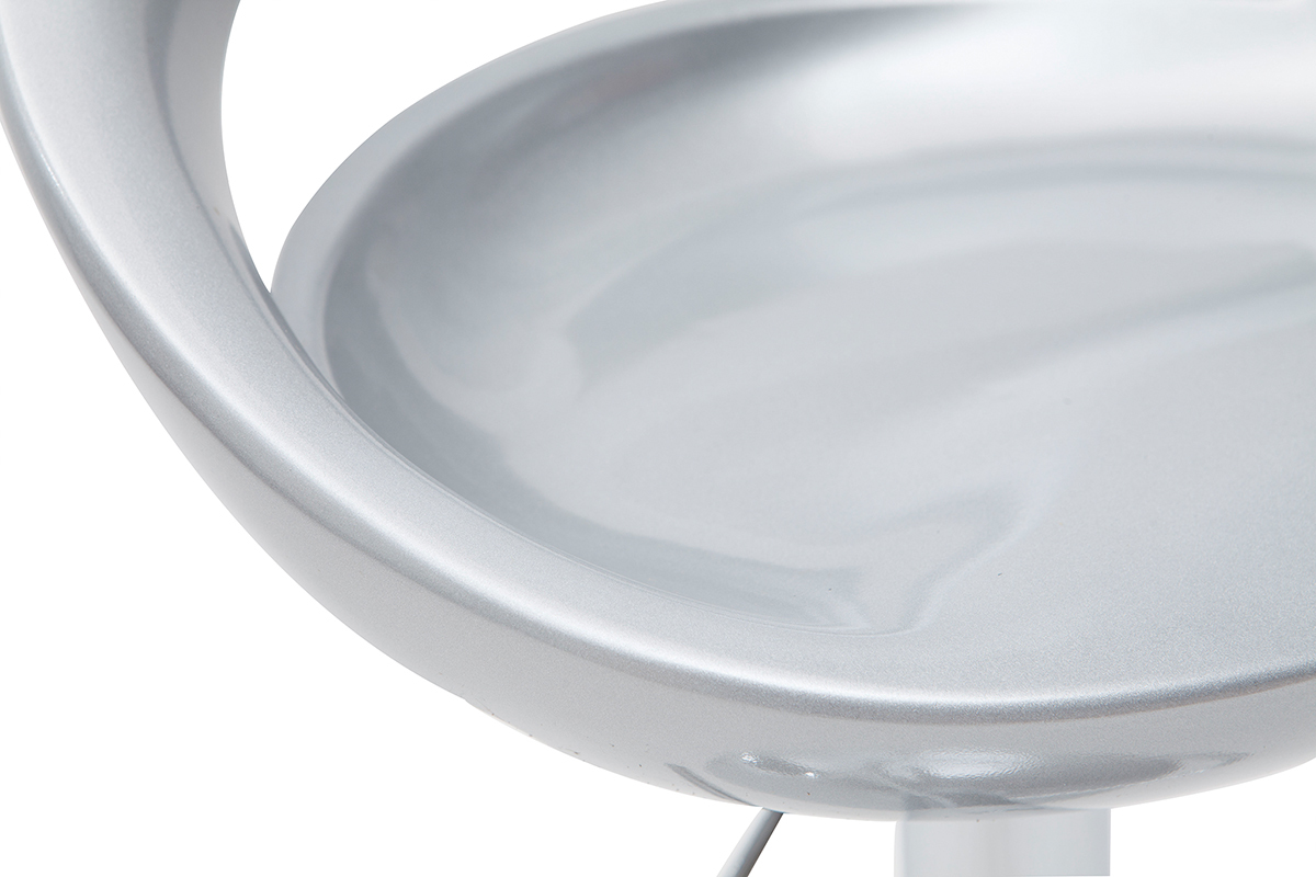 Tabourets de bar design argent (lot de 2) COMET