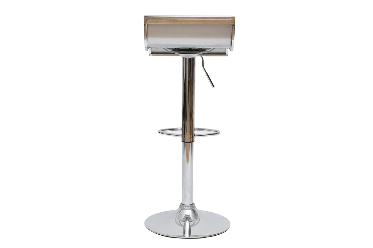 Tabourets de bar design argent WAVES (lot de 2)