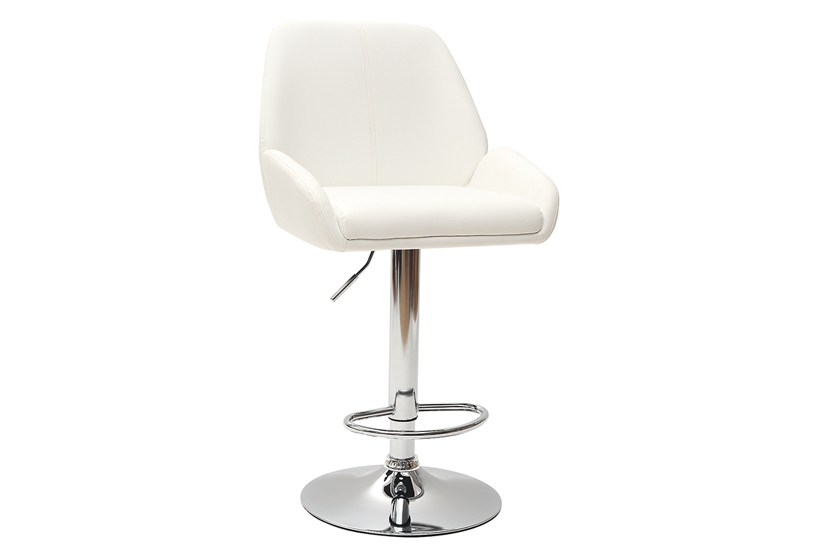 Tabourets de bar design blanc (lot de 2) ALEK