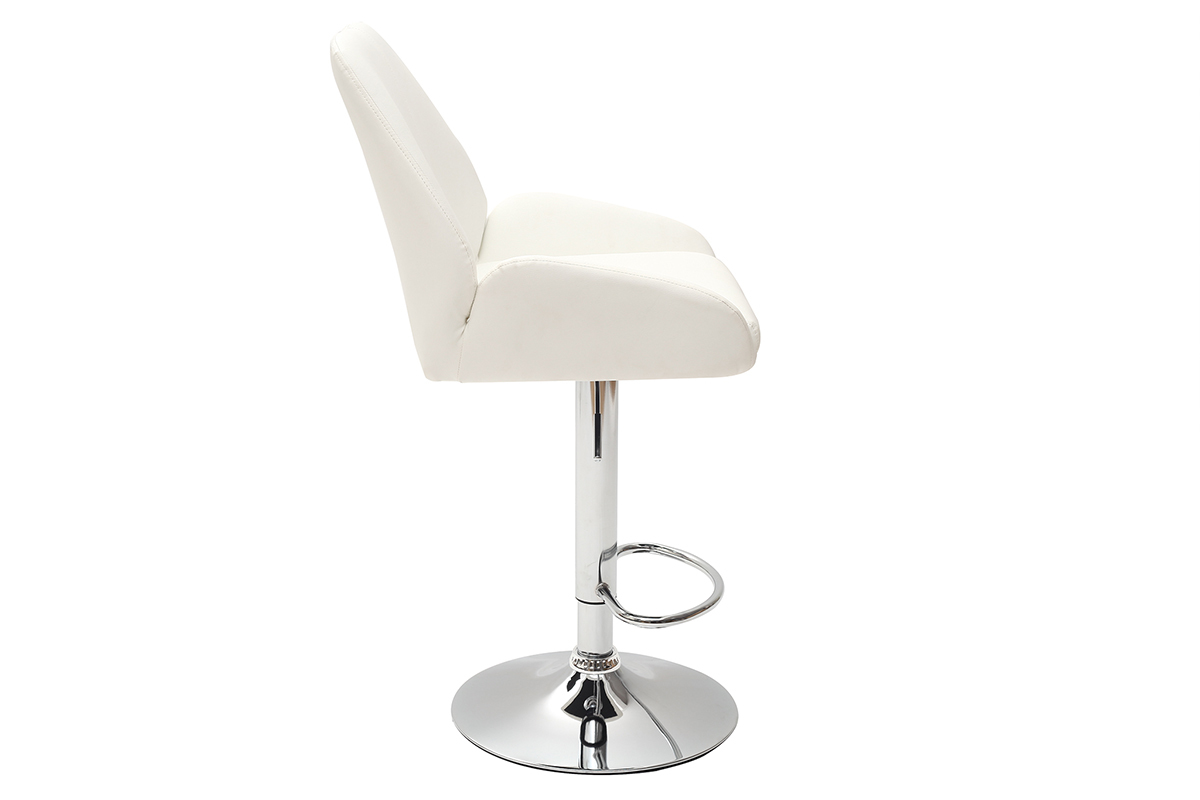 Tabourets de bar design blanc (lot de 2) ALEK