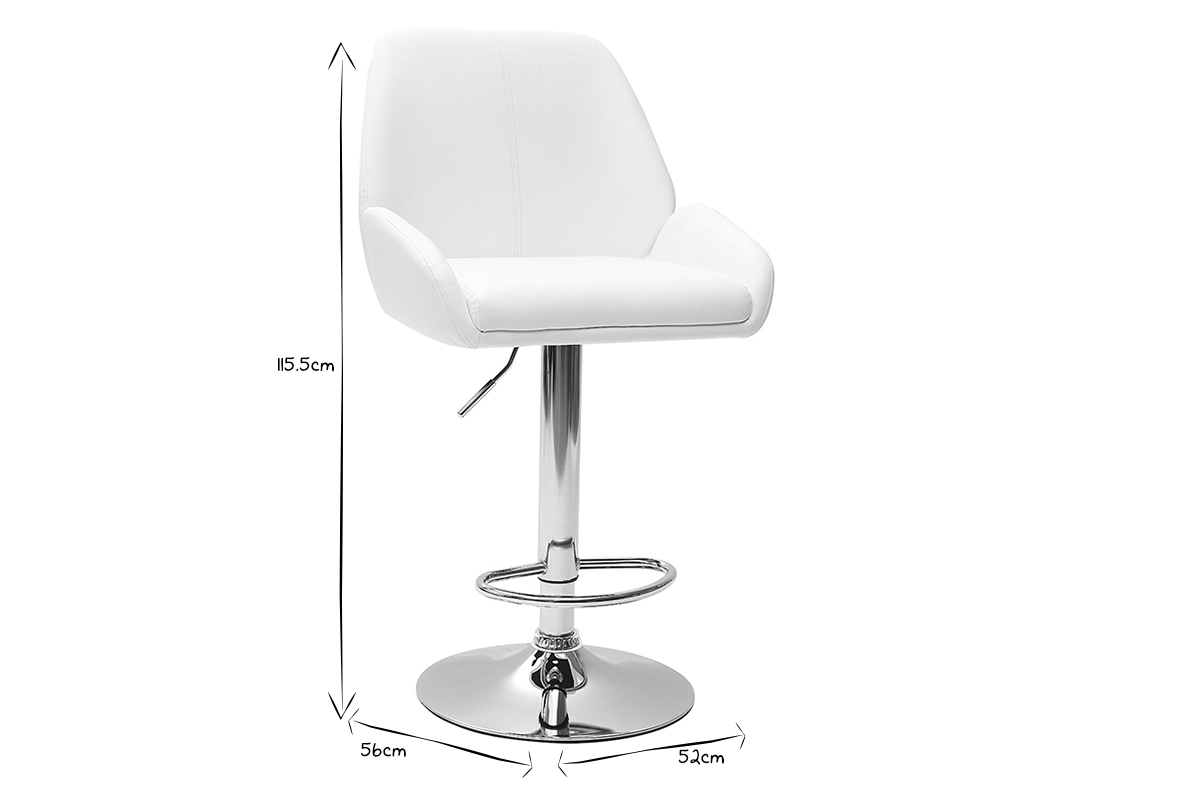 Tabourets de bar design blanc (lot de 2) ALEK