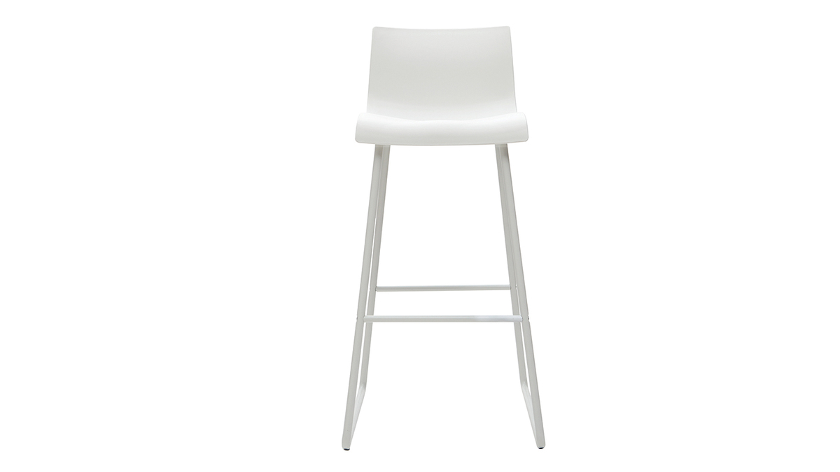 Tabourets de bar design blanc 76 cm (lot de 2) ONA