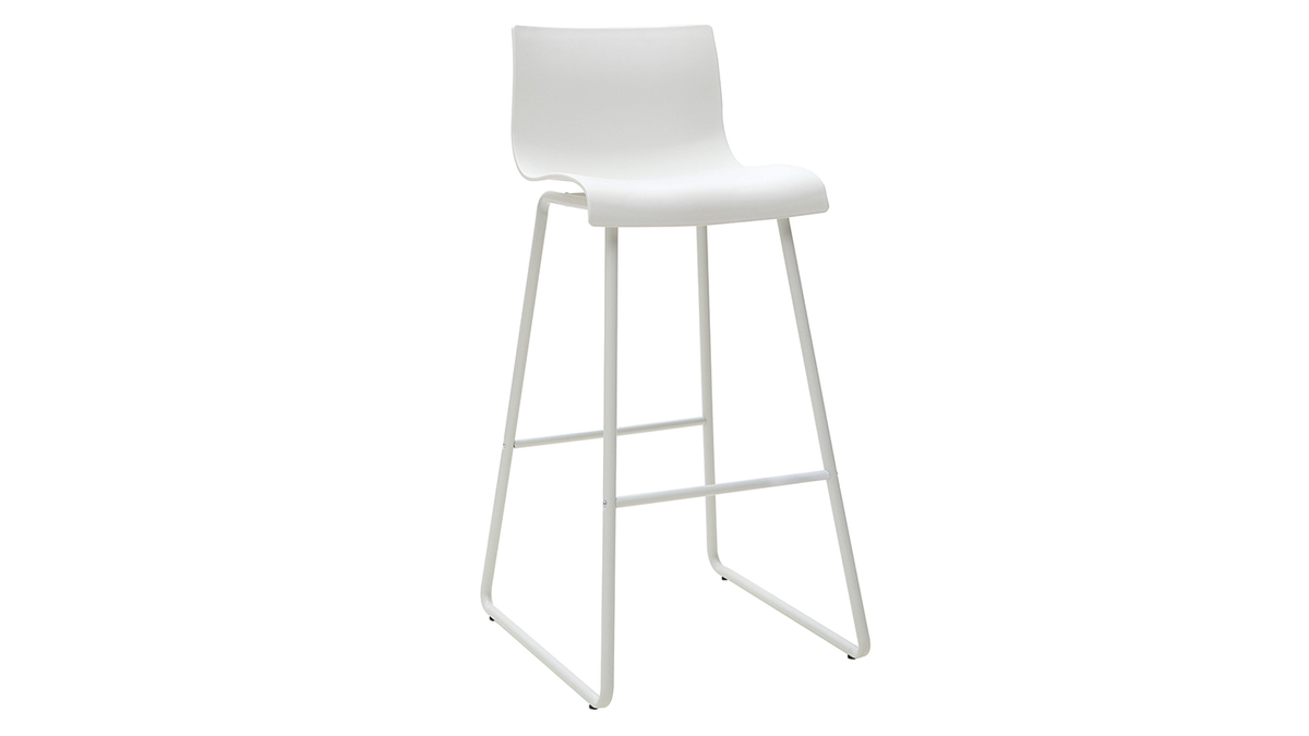 Tabourets de bar design blanc 76 cm (lot de 2) ONA