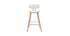 Tabourets de bar design blanc et bois clair H69 cm (lot de 2) VASCO