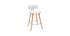 Tabourets de bar design blanc et bois clair H69 cm (lot de 2) VASCO