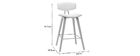 Tabourets de bar design blanc et bois clair H69 cm (lot de 2) VASCO