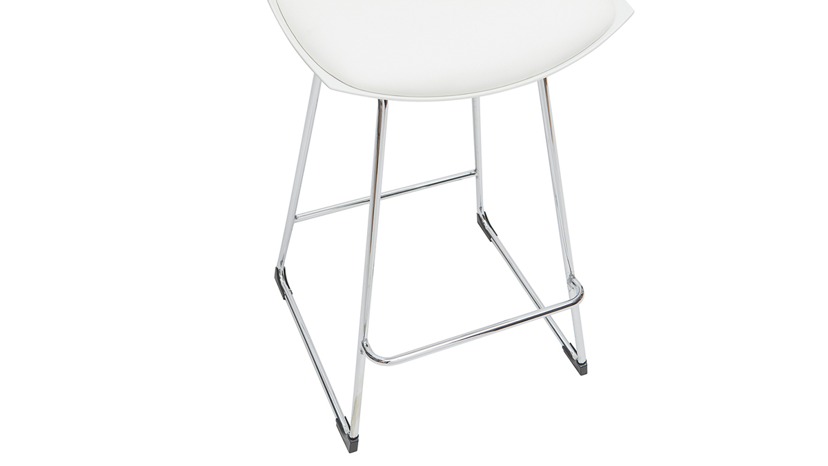 Tabourets de bar design blancs 65 cm (lot de 2) JUNE