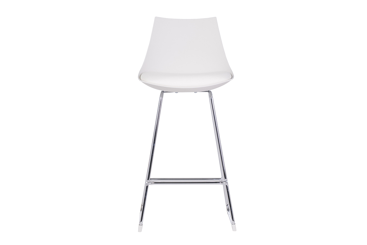 Tabourets de bar design blancs 65 cm (lot de 2) JUNE