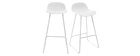 Tabourets de bar design blancs H65 cm (lot de 2) ELLA