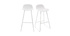 Tabourets de bar design blancs H65 cm (lot de 2) ELLA