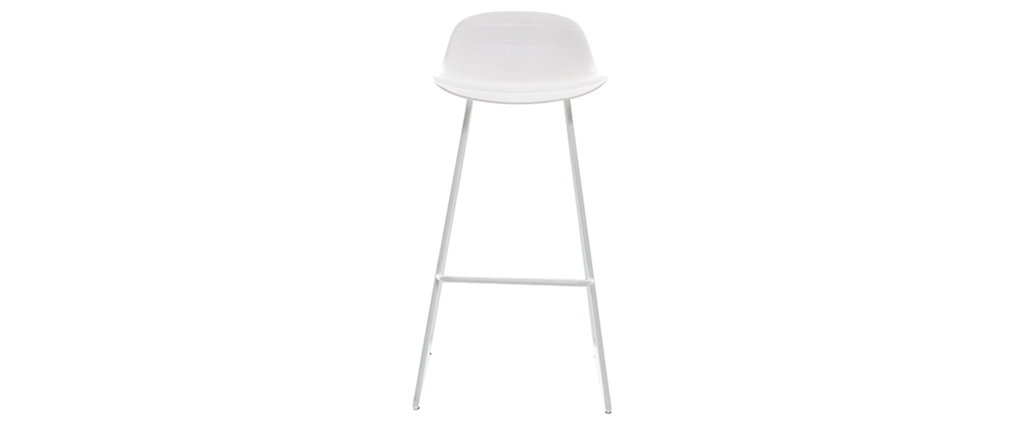 Tabourets de bar design blancs H65 cm (lot de 2) ELLA