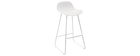 Tabourets de bar design blancs H65 cm (lot de 2) ELLA
