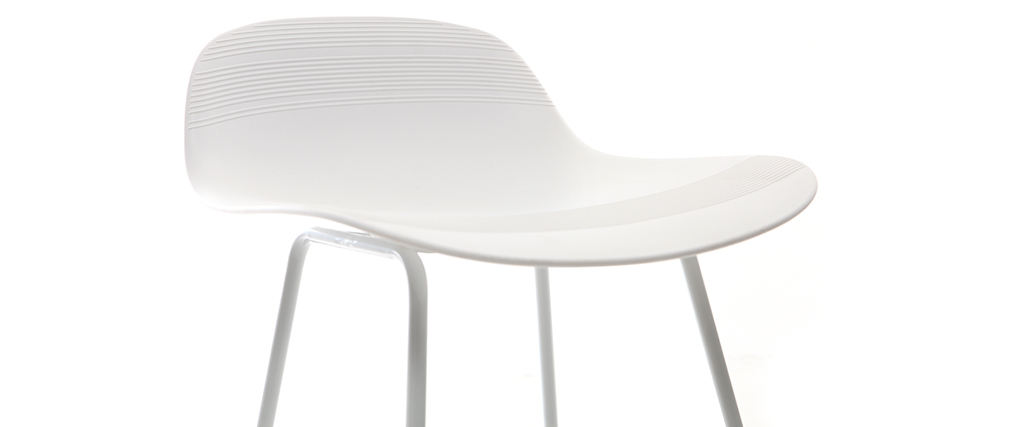 Tabourets de bar design blancs H65 cm (lot de 2) ELLA