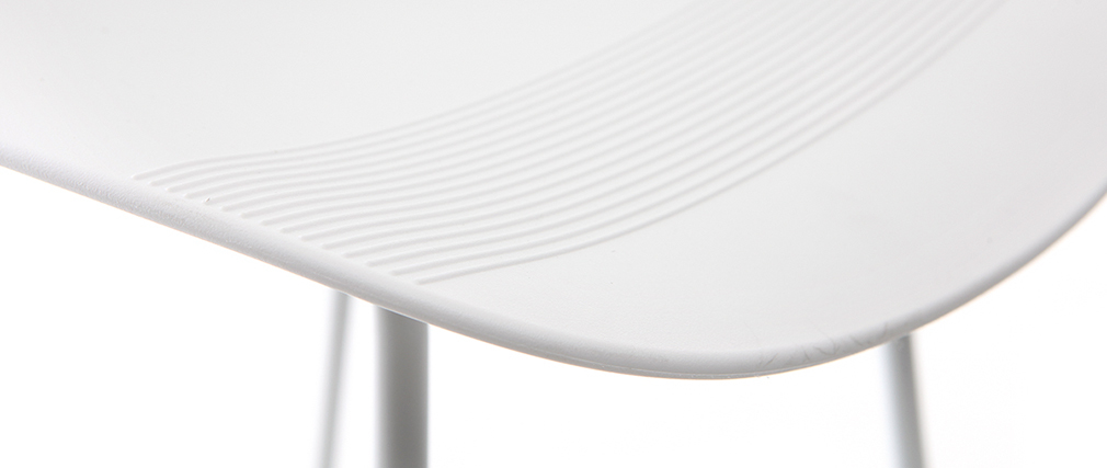 Tabourets de bar design blancs H65 cm (lot de 2) ELLA