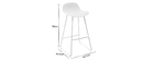 Tabourets de bar design blancs H65 cm (lot de 2) ELLA