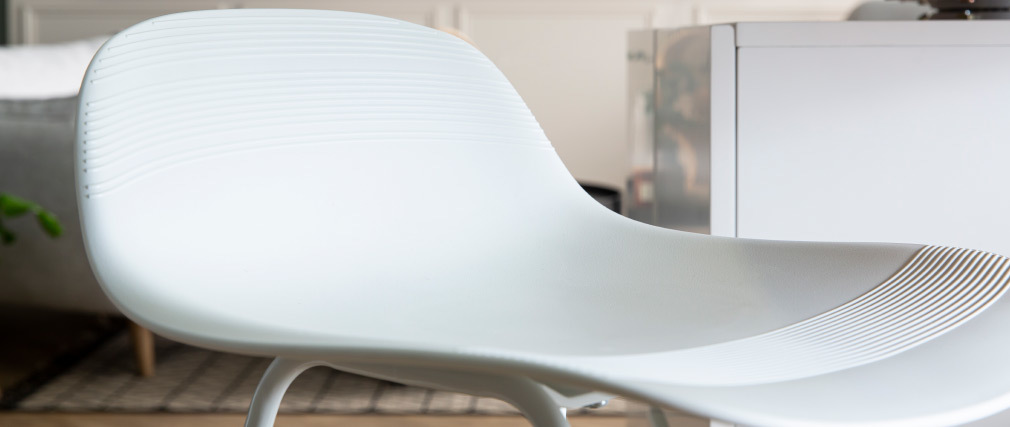 Tabourets de bar design blancs H65 cm (lot de 2) ELLA