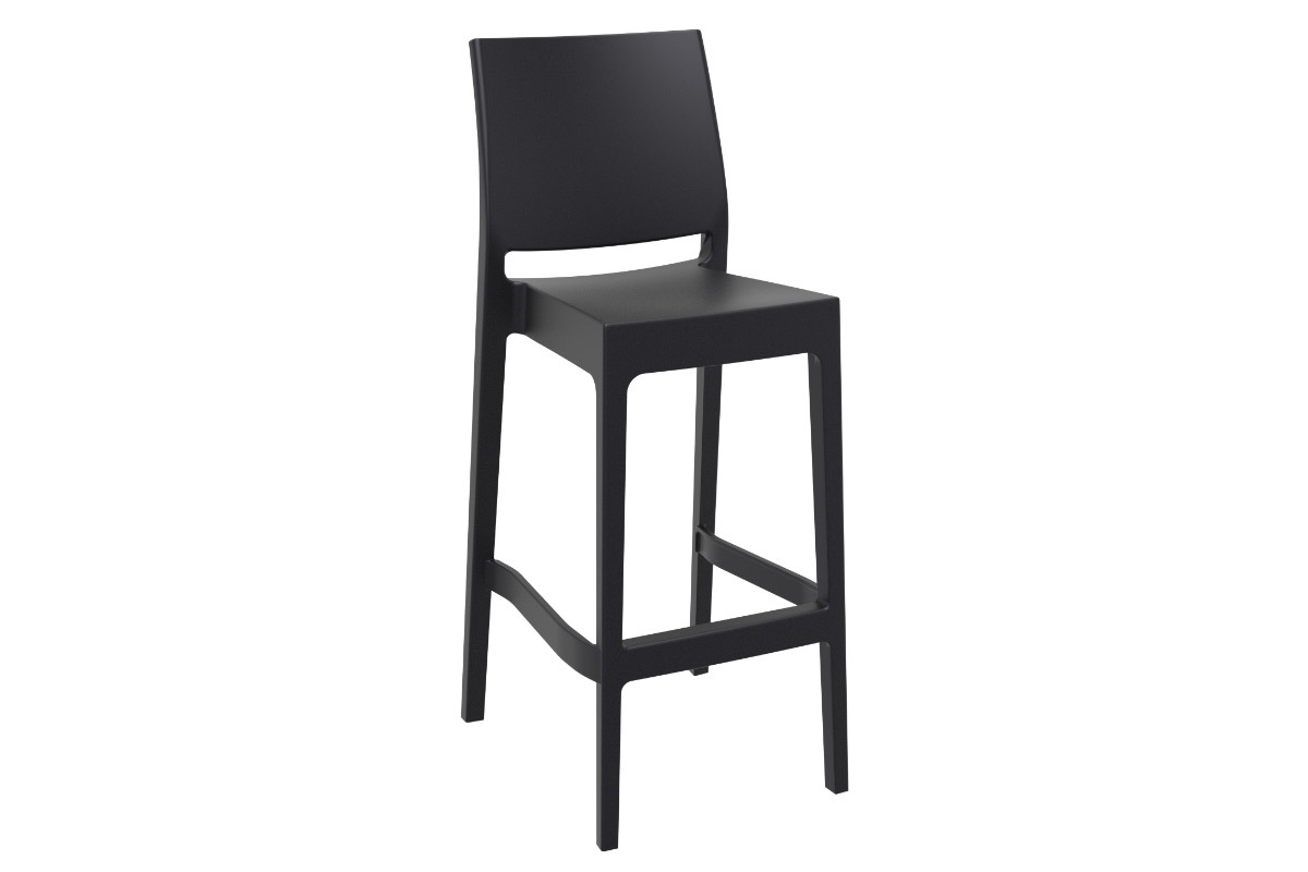 Tabourets de bar design empilables 75 cm noirs (lot de 4) CALAO
