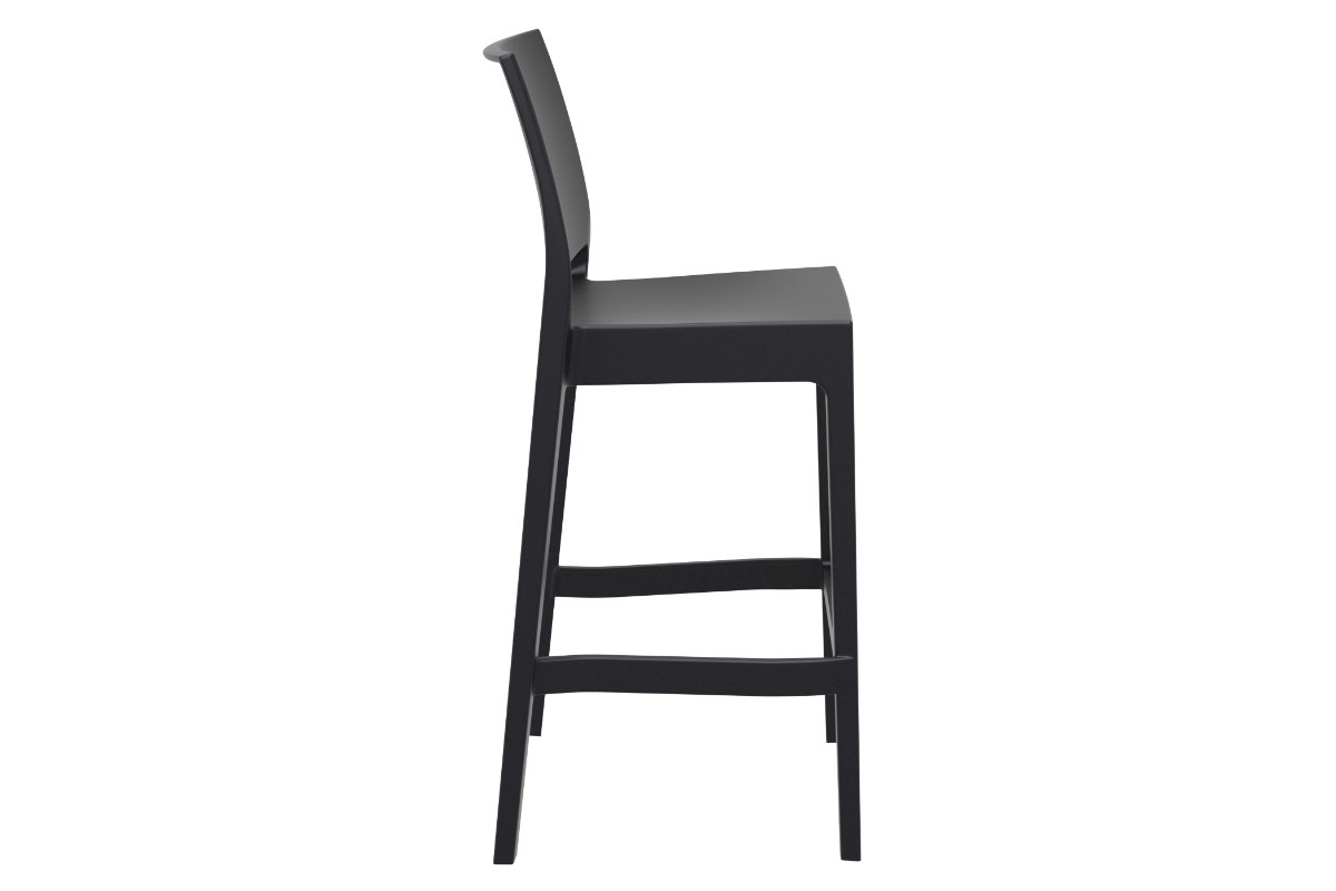 Tabourets de bar design empilables 75 cm noirs (lot de 4) CALAO