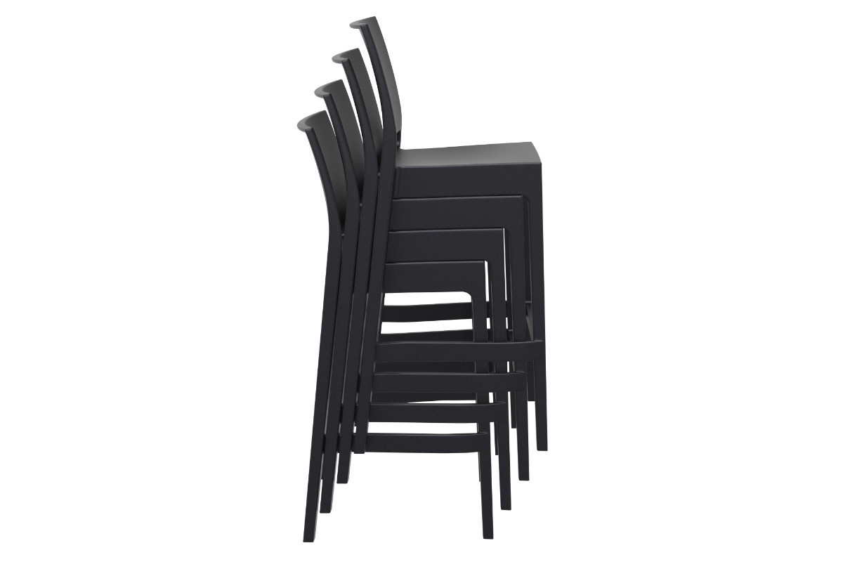 Tabourets de bar design empilables 75 cm noirs (lot de 4) CALAO
