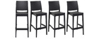Tabourets de bar design empilables 75 cm noirs (lot de 4) CALAO