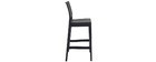 Tabourets de bar design empilables 75 cm noirs (lot de 4) CALAO