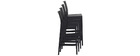 Tabourets de bar design empilables 75 cm noirs (lot de 4) CALAO
