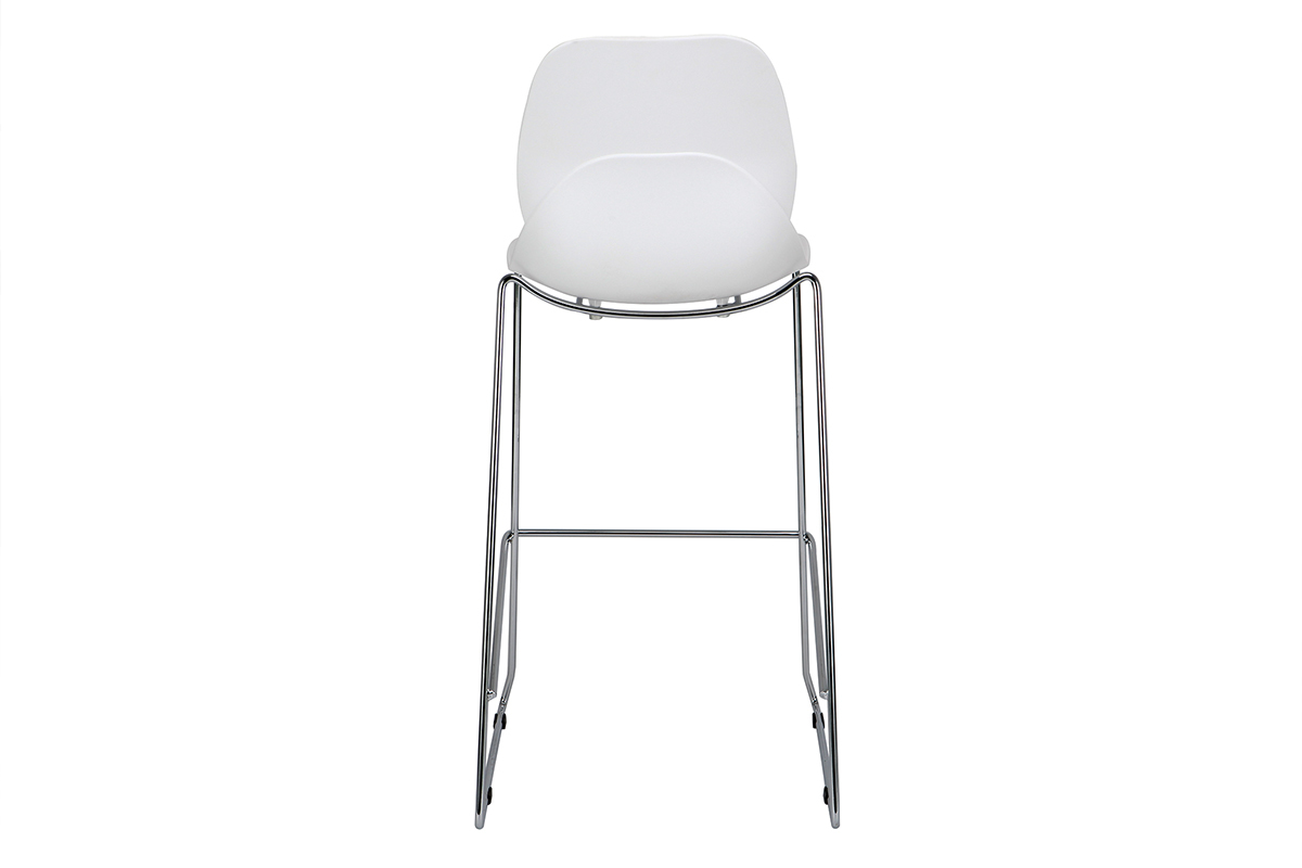 Tabourets de bar design empilables blancs 76.5 cm (lot de 2) TROCADERO