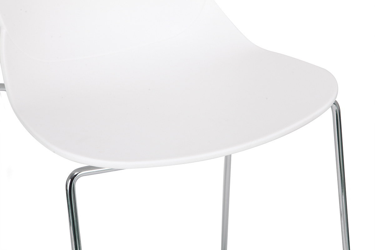 Tabourets de bar design empilables blancs 76.5 cm (lot de 2) TROCADERO