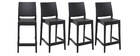 Tabourets de bar design empilables noirs 65 cm (lot de 4) CALAO