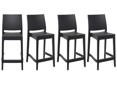 Tabourets de bar design empilables noirs 65 cm (lot de 4) CALAO