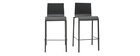 Tabourets de bar design empilables noirs H65 cm (lot de 2) KUPA