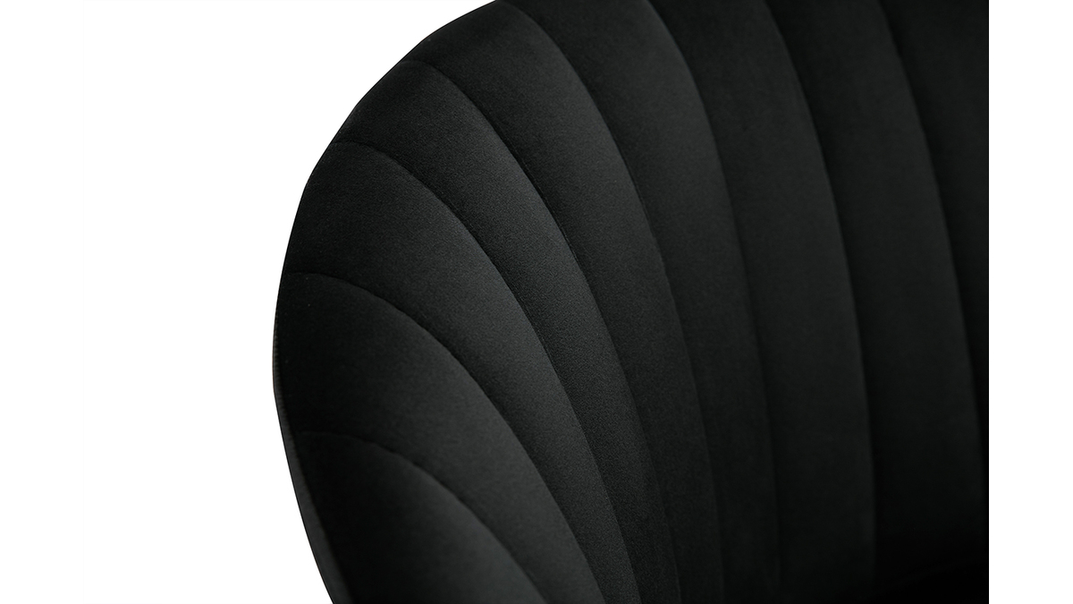 Tabourets de bar design en velours noir H68 cm (lot de 2) DALLY