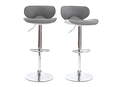Tabourets de bar design gris (lot de 2) PEGASE