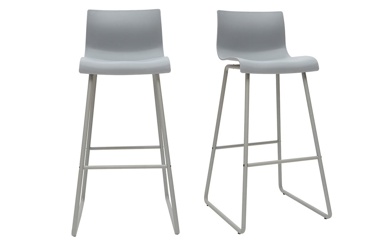 Tabourets de bar design gris 76 cm (lot de 2) ONA