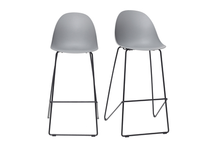 Tabourets de bar design gris 77 cm (lot de 2) CONCHA