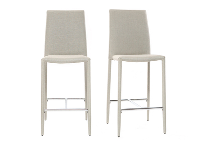 Tabourets de bar design gris clair (lot de 2) TALOS