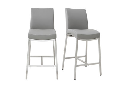Tabourets de bar design gris clair 66 cm (lot de 2) OLLY