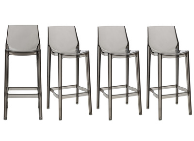 Tabourets de bar design gris fum&eacute; (lot de 4) YLAK